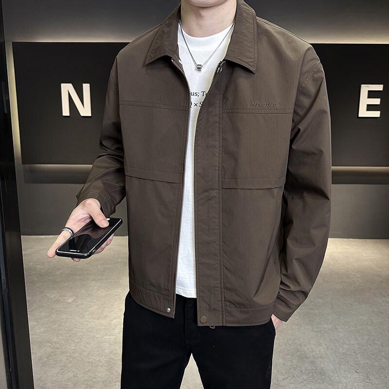 Hengyuanxiang Men's Casual Lapel Jacket
