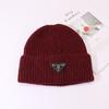 Woolen Hats for Women Triangle Marked Warm Knitted Hats for Couples  Pullover Hats Anti Cold Hats for Men  Autumn and Winter.