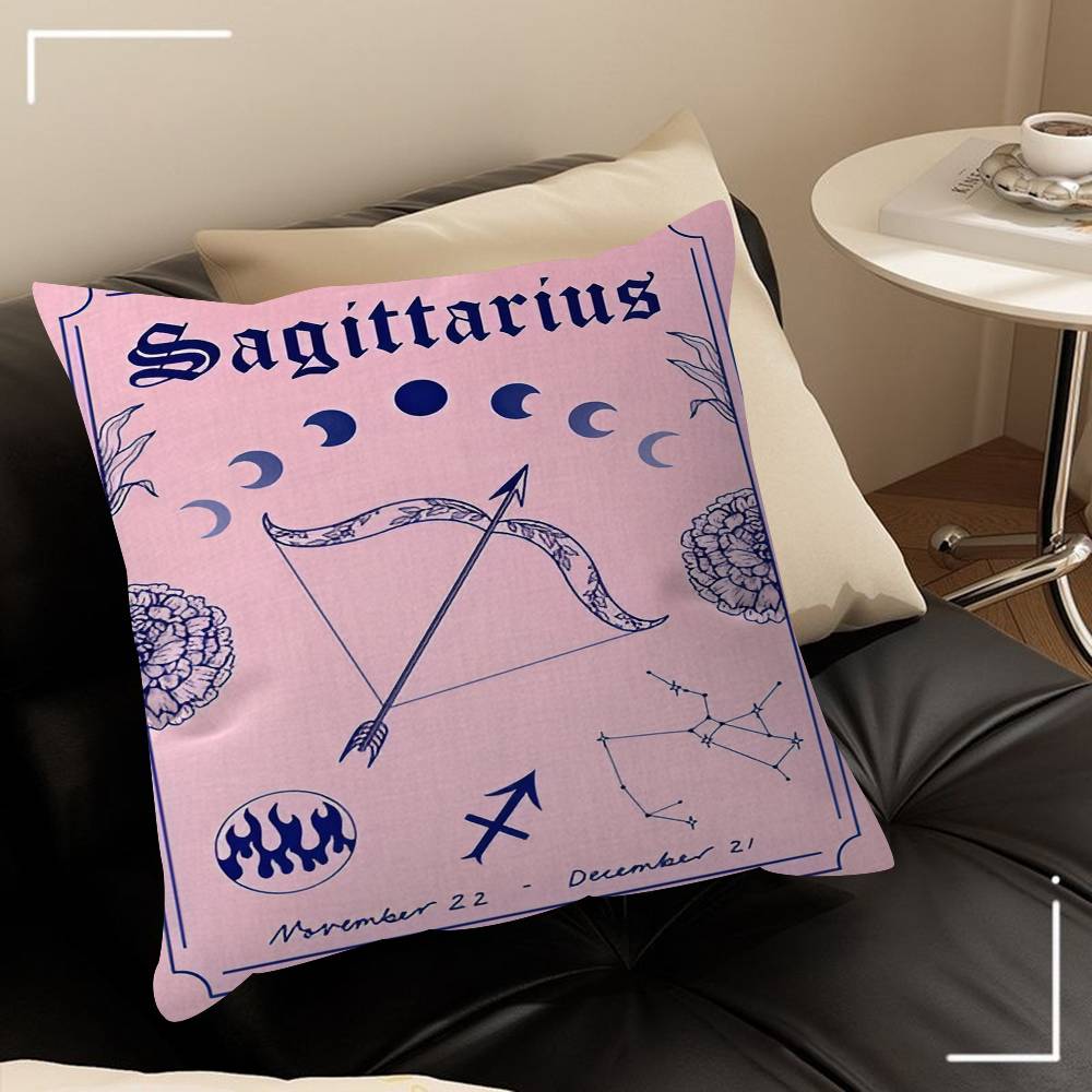 Constellation Nursery Canvas Pillow Covers Cartoon Sofa Decorative Home Doublesided Printing Short Plush Cute Cushion Cover