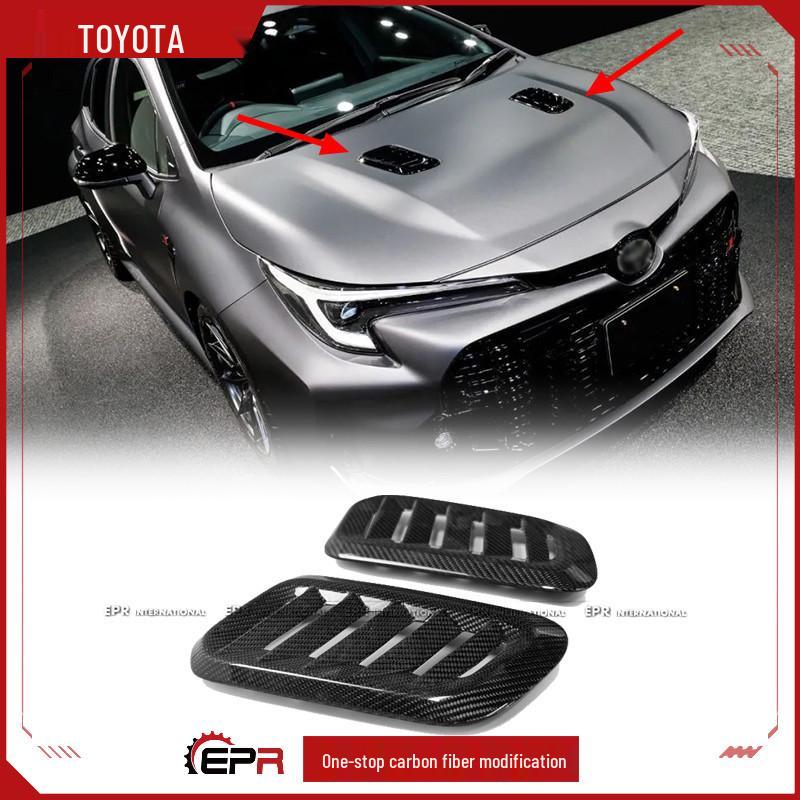 Замена вентиляционного отверстия капота Toyota GR Corolla из сухого углеволокна - Легкий стиль OEM