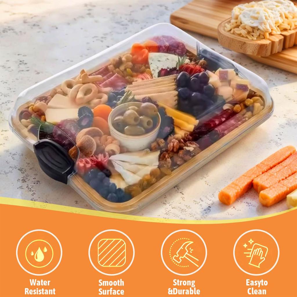 Generic Charcuterie Board With Removable Lid Serving Tray For Cheese Snacks And Housewarming Gifts