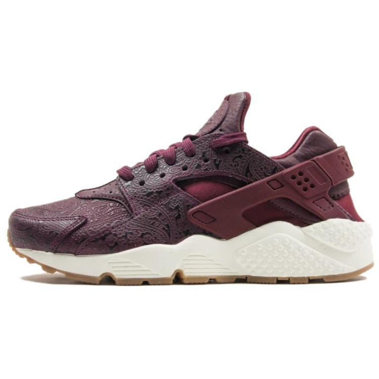Nike Air Huarache Run Premium Damesneakers Rød Natt-Bordeaux Natt-Bordeaux-Sail 683818-600