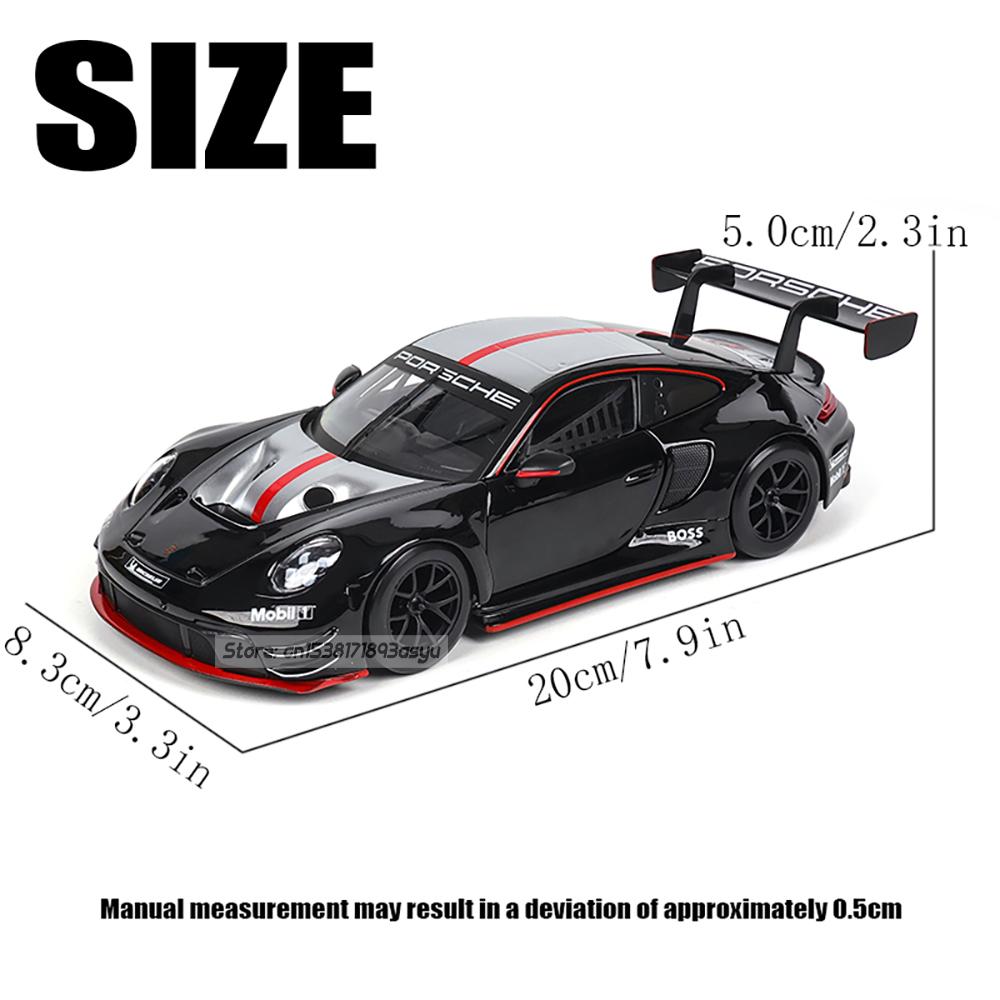 Bburago 1:24 black Porsche 911 GT3 R racing edition die casting alloy car model Art Deco Toy tool gift factory authorization