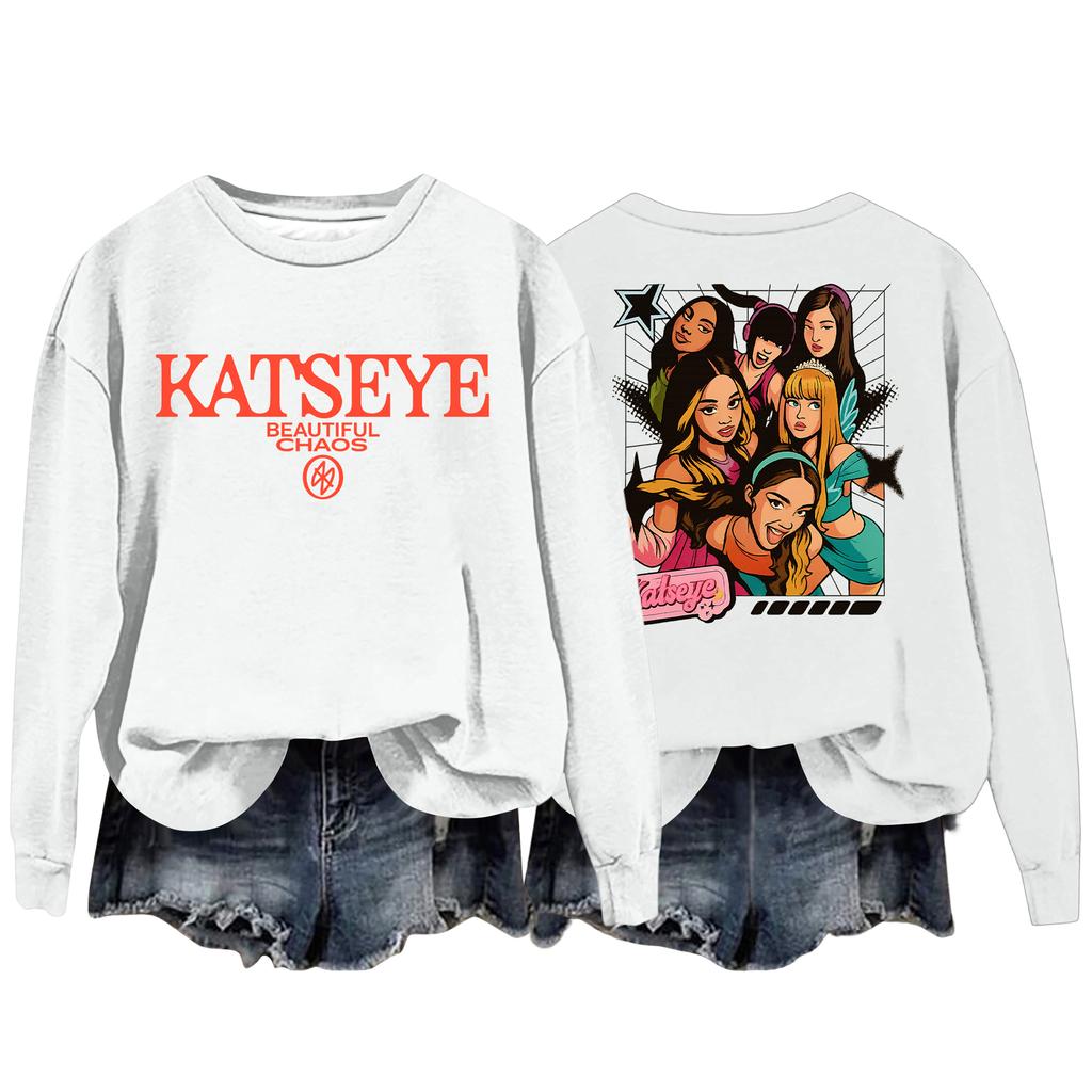 Damenmode Lässiges Langarm Locker Bedrucktes Sweatshirt