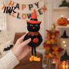 Seasonal Holiday Decoration Halloween Plush Pom Hanging Decoration, Pumpkin/Ghost/Black Cat/Witch Doll Witch Ornament for Tree, Porch, Window