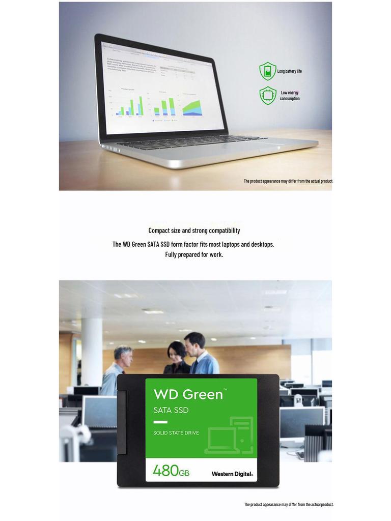 WD Green SATA3 High-Speed SSD - Available In 240GB, 480GB, 1TB, and 2TB - 2.5-Inch Solid State Drive