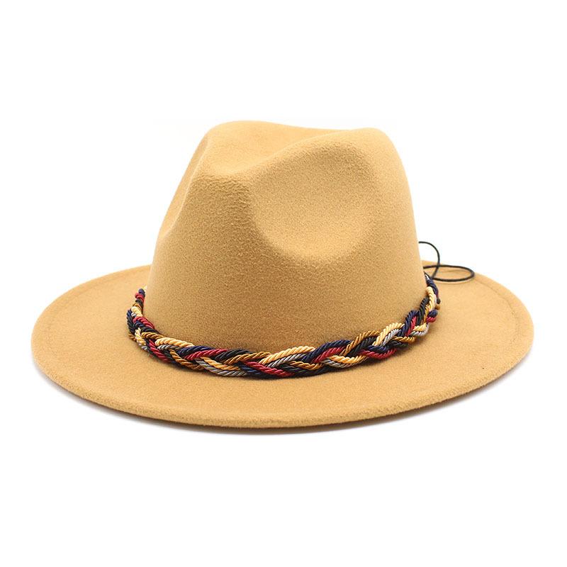 Women'S Simple Wool Top Hat Black Trend Versatile Men'S Jazz Hat Felt Hat