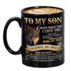 To My Son Mug 330ml Ceramic Classic Dining Mug Family Coffee Mug Father To Son Gift Black Ceramic Cup For Birthday Party
