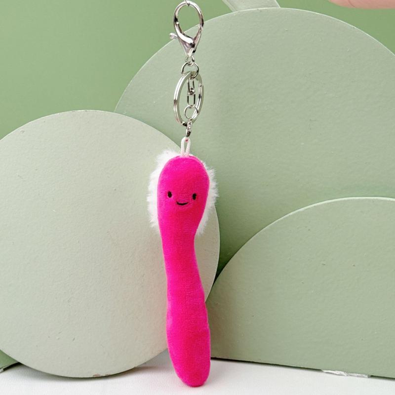 1Pc Cute Fun Plush Keychain Tooth Shape Pendant Mini Toothpaste Toothbrush Keyring Dental Cute Model For Kids Brushing Learning