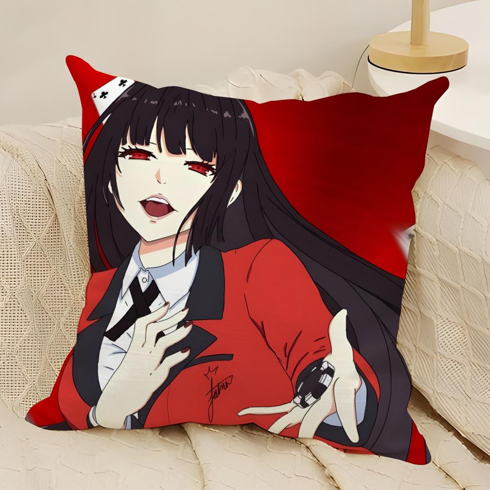 Anime Comics KKakegurui Yumeko Jabami Pillow Case Natural Linen DoubleSided Printing Sofa Home Decor Cushion Cover