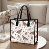 Cute Forest Animal Print Tote Bag Portable Lightweight Daily Casual Canvas Handbag for Outdoor Shopping Travel