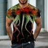 Octopus T-Shirt Mens 3D Shirt Casual | Purple Summer Cotton | Men'S Tee Graphic Crew Neck  3D Print Daily Sports Short Sleeve Clothing Apparel