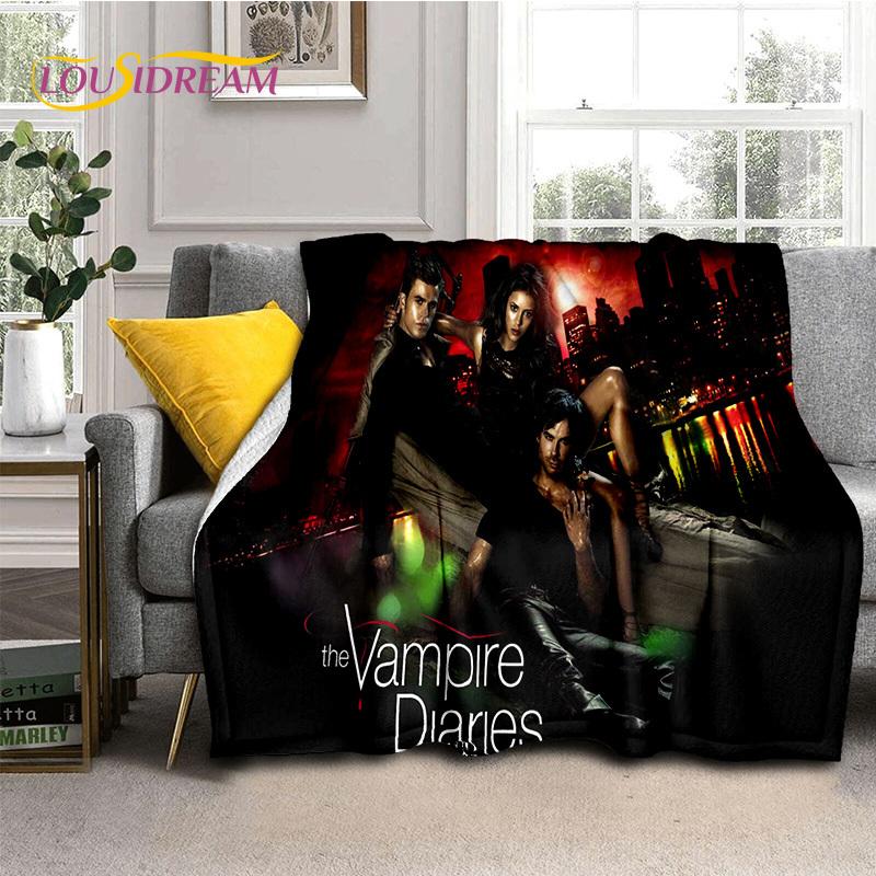 3D Latest The Vampire Diaries Damon Salvatore Soft Flannel Blankets,Throw Blanket Comfortable Blanket for Beds Sofa Home Bedroom