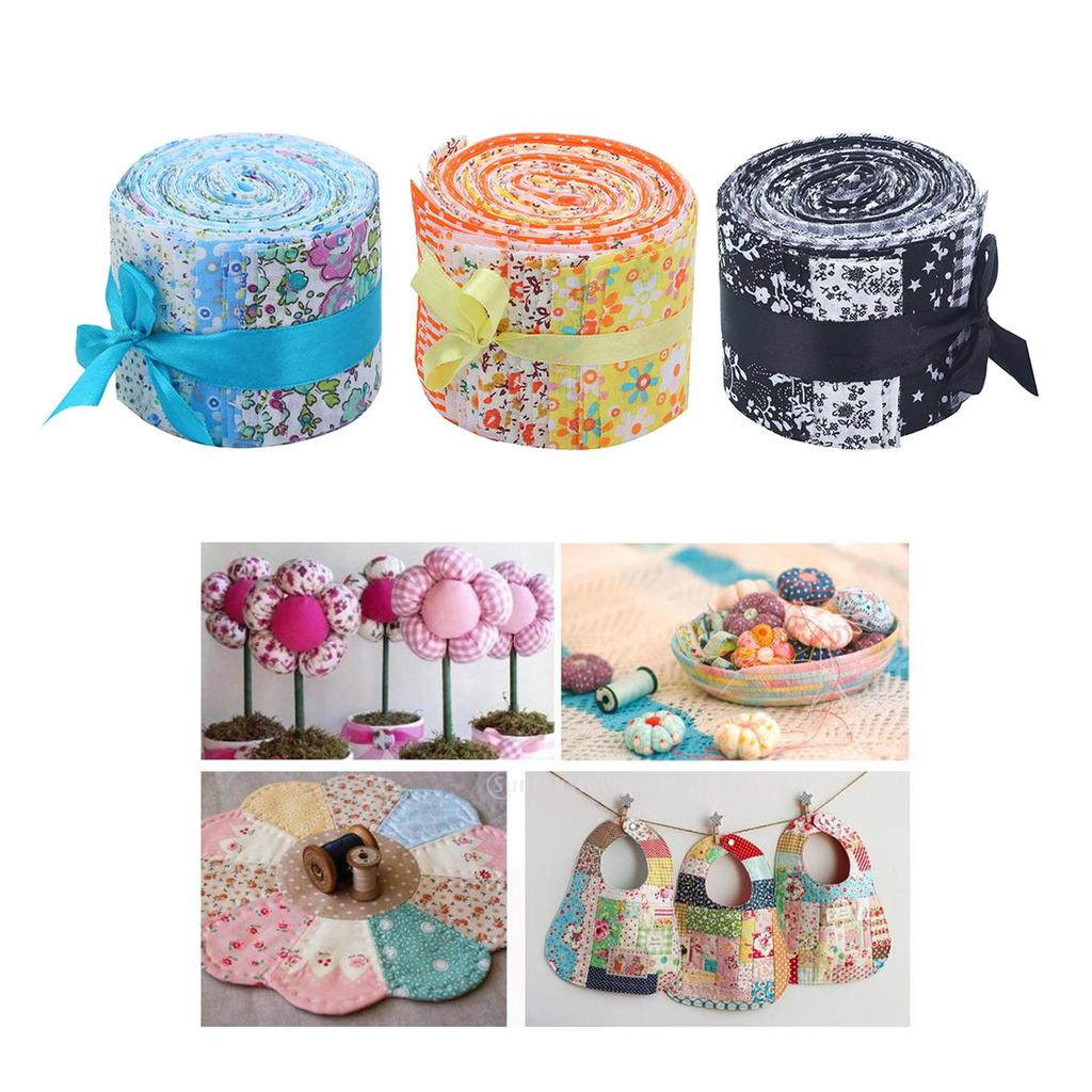 20 Pieces 2.4 Inch Jelly Roll Floral Cotton Craft Roll Up Sewing DIY