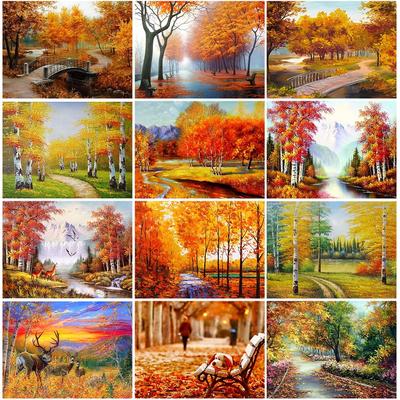 Volle Runde Diamant Stickerei Herbst Landschaft Verkauf 5D Diamant Malerei Landschaft Kreuzstich Kit Mosaik Strass Wohnkultur