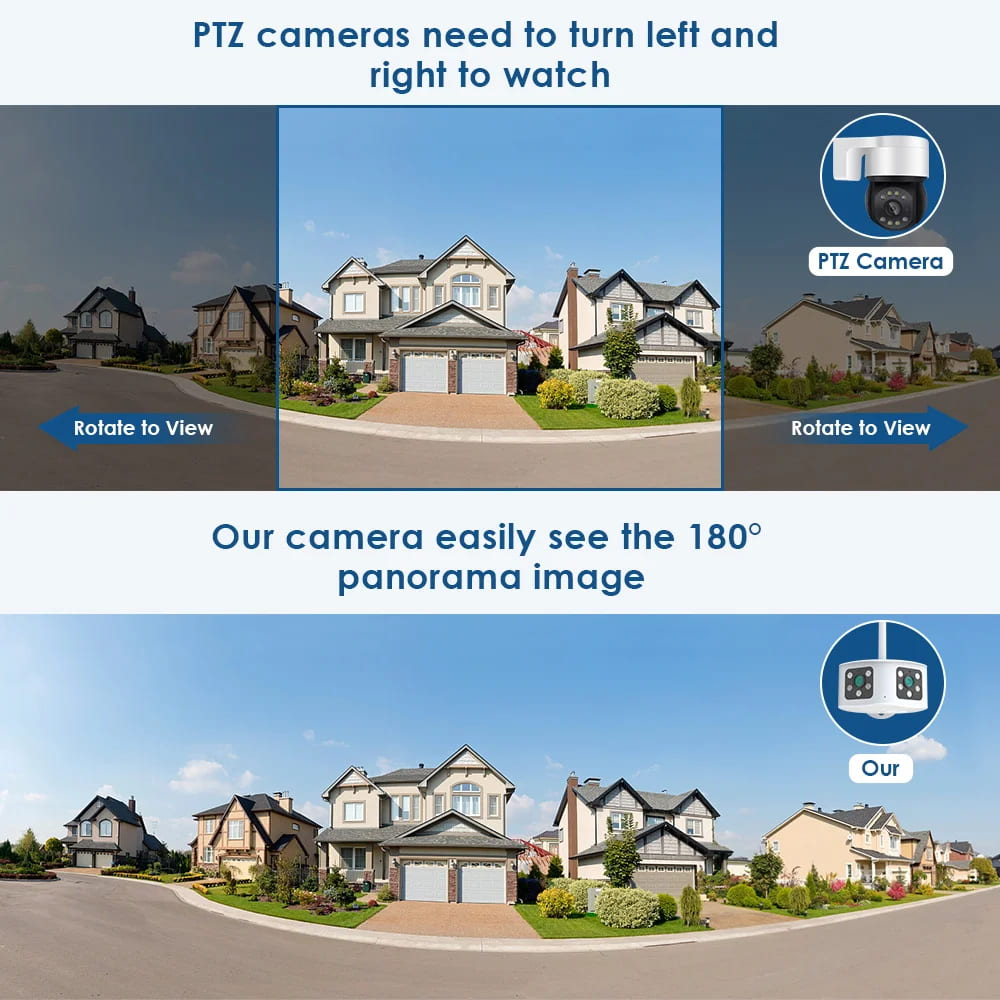 LS VISION 4K 8MP Dual lens Wifi IP Camera Outdoor 180° Ultra Wide View Angle Panoramic Human Detect 6MP CCTV Camera Video Surveillance