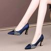 Luxuriöse Damen Herbst Sommer Komfort Pumps Spitzabsätze Damen Klassische Marineblaue Kristall High Heel Schuhe Mulheres De Salto Alto