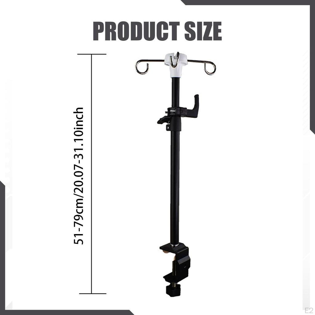 IV Pole Table Clamp Feeding Tube Holder Bed Household Travel Drip Bag Stand