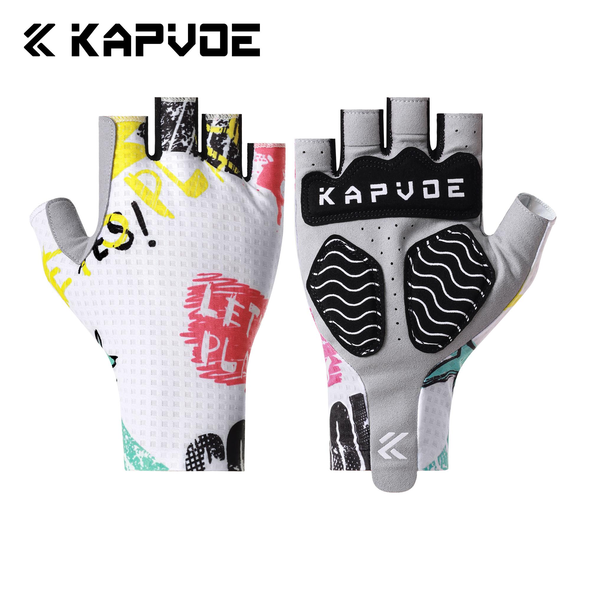 

KAPVOE Half Finger Cycling Gloves for Men Breathable Shock-Absorbing Cushioned Cycling Gloves Road & Mountain Biking Women Adult M