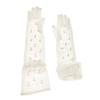 Wedding Tulle Gloves Pearls Studded Full Finger Gloves Elbow Length Gloves for Wedding Engagement Bachelorette Party