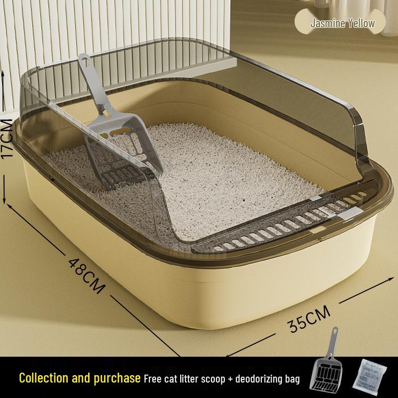 Extra Large High-Sided Cat Litter Box - Anti-Splash, Thickened Design