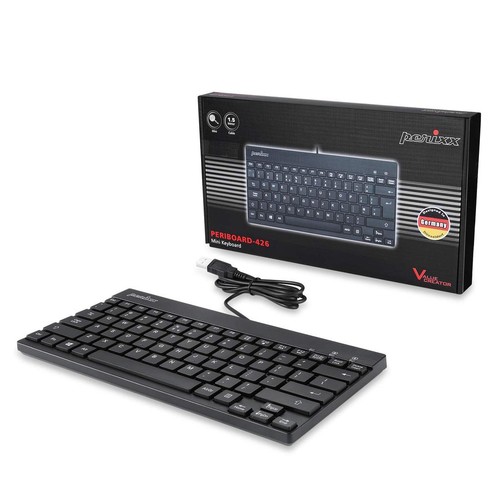 Perixx USB Keyboard Wired Space Saving Low Profile Membrane Compact Small Guaranteed Layout No PERIBOARD-426US [Genuine Product] 27.6X13.8X1.5cm
