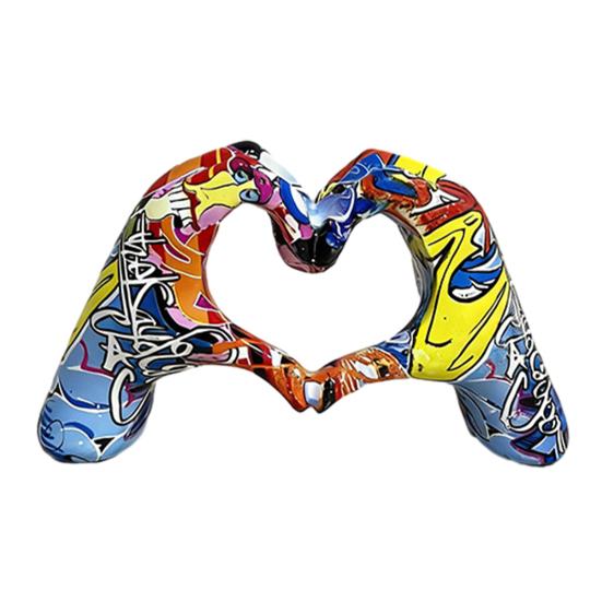 Heart Hands Sculpture Love Heart Hands Gesture Statue for Room Bookshelf Coffee Table Dining Table Centerpiece