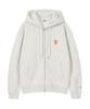 Wacky Willy Logo Wappen Fleece Zip-Up Hoodie Oatmeal