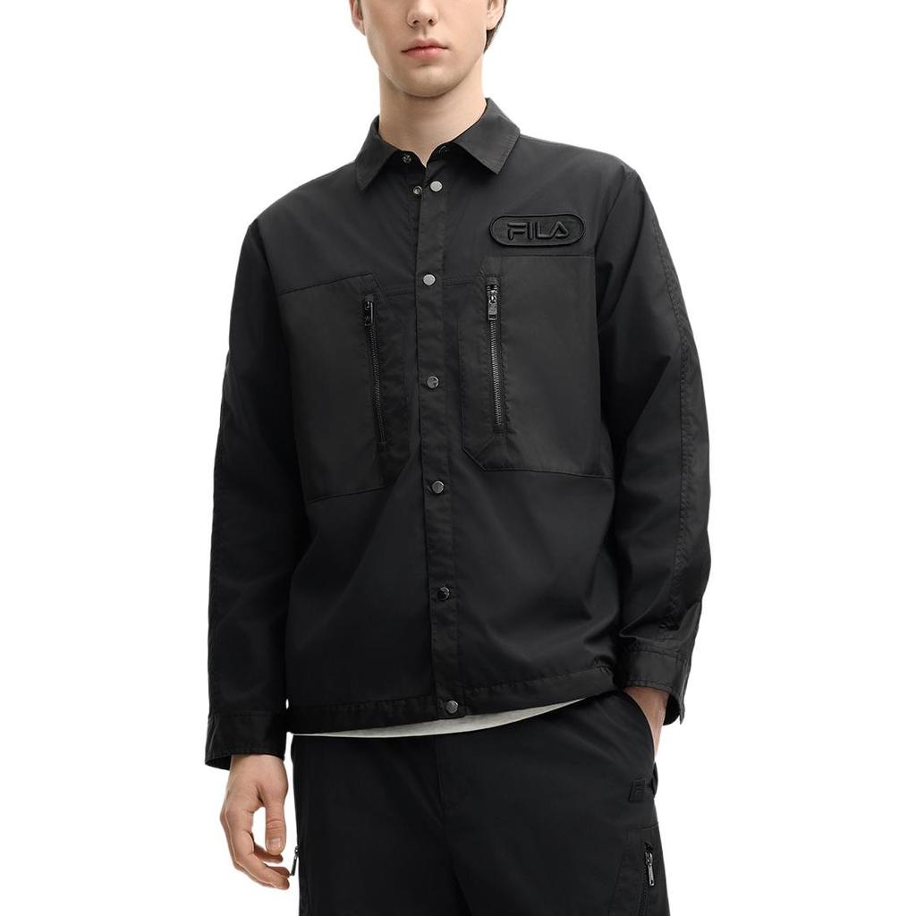 Fila Milano Series Fashion Comfortable Simple Long Sleeve Jacket Unisex Jacket Black F11M525701F-BK