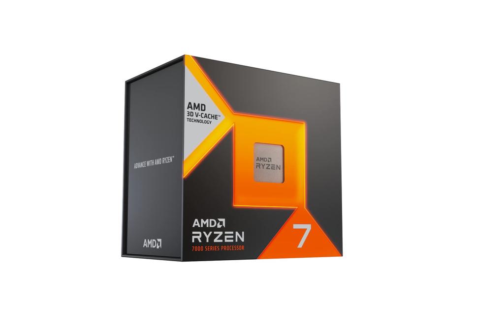 AMD Processeur CPU Ryzen 7 sans refroidisseur 8 cœurs 16 threads 104 Mo 120 W Produit distributeur autorisé 7800X3D, 4,2 GHz / 100-100000910WOF