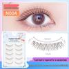 Black & Brown 3D Tapered Cross-Style False Eyelashes - Soft, Lightweight, 5 Pairs