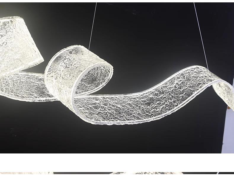 Modern Luxury Ribbon Chandelier: Creative Long Strip Design for Restaurants and Hotel Lobbies