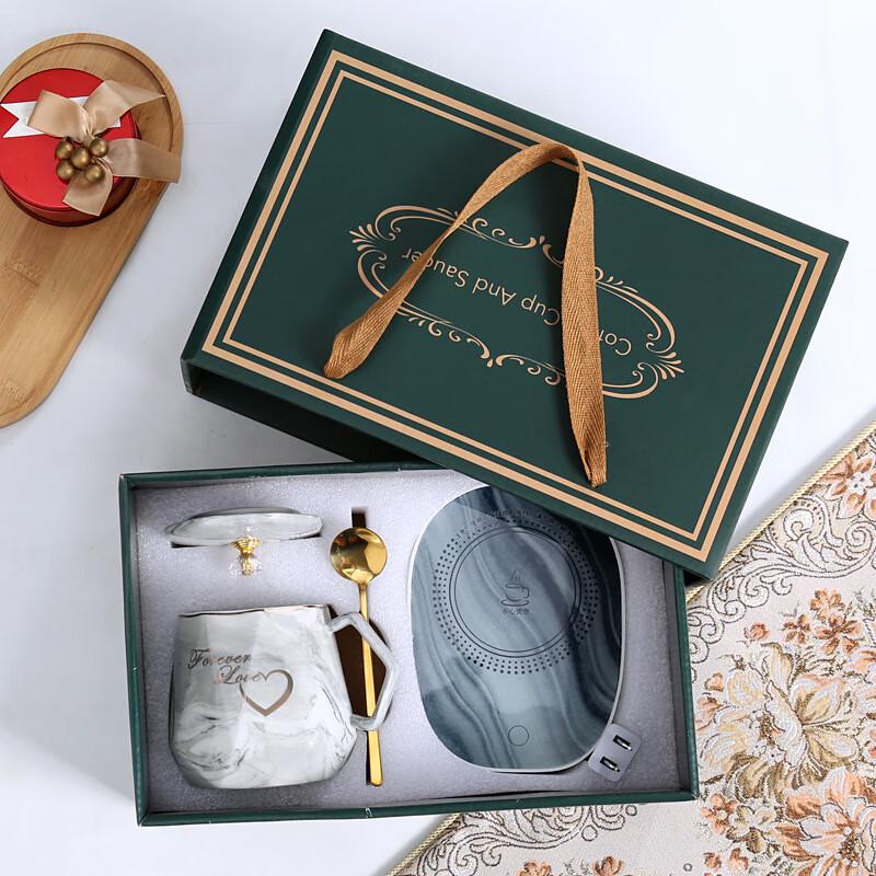 Marble Pattern Warming Mug Set