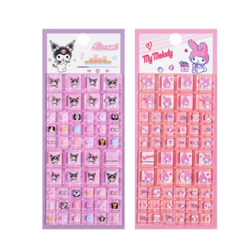 New Hot 3D Sanrio Hello Kitty square sticker, anime style, suitable for DIY mobile phone decoration, rhinestone decal, gift
