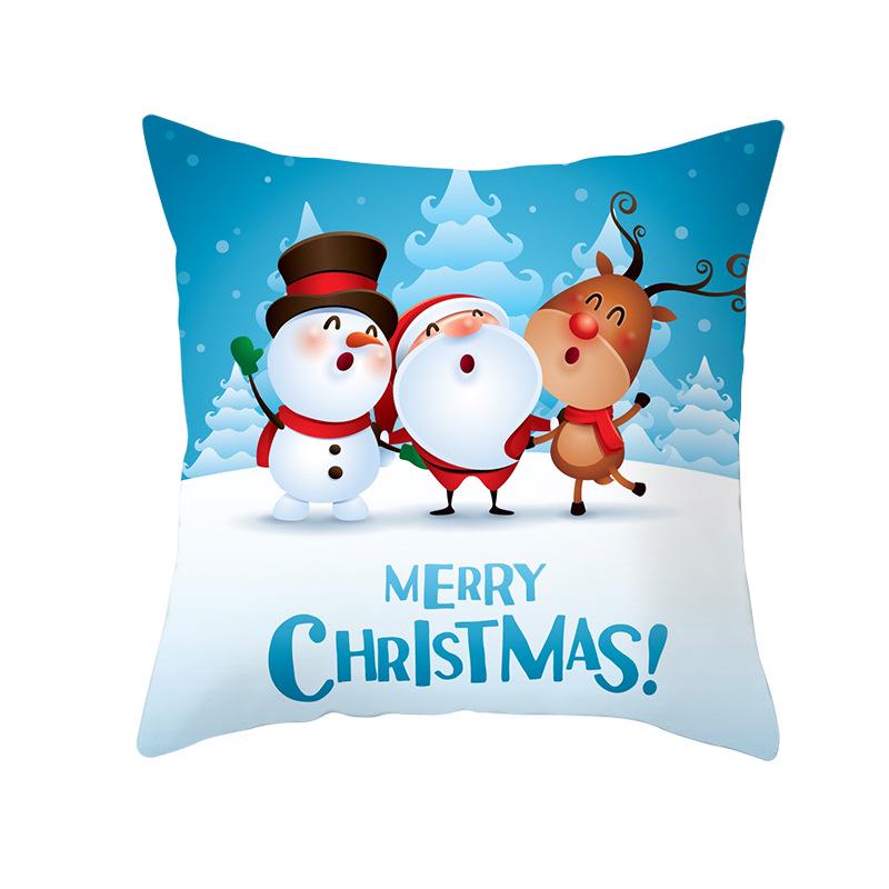 Weihnachtsmann Schneemann Elch Kissenbezug Festlich Zuhause Sofa Kissen Kissenbezug