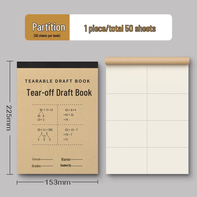 Partitioned Scratchpad for Elementary to High School Students - Ideal for Mistakes & Exam Prep