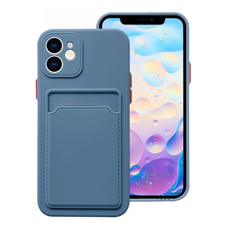 IPhone 16 Card Bag Card Case Suitable for Apple 15 Contrasting Color Button Skin Feeling XR Full-pack Lens Protection Case