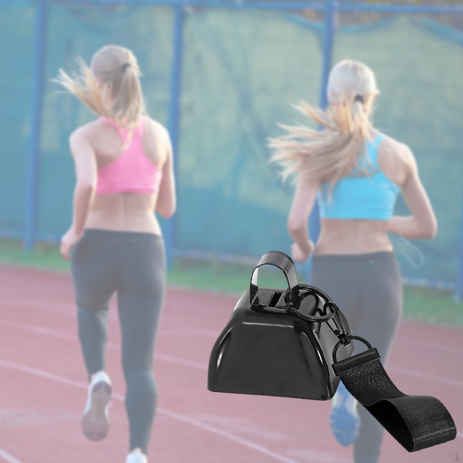 

3 inch Metal Cowbell with Wrist Strap Cheering for Kids and Adults Multifunctional Portable Handheld чёрный