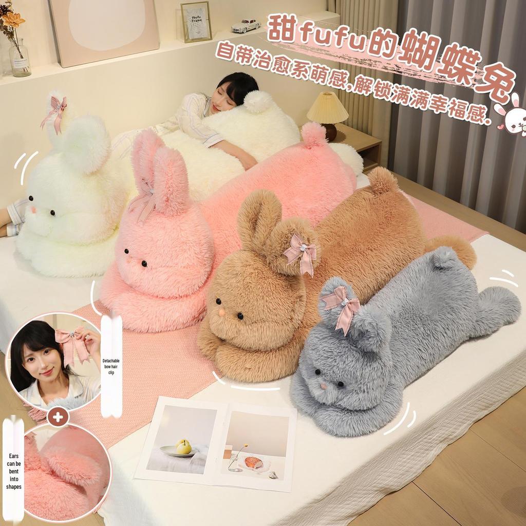 Super Large White Bunny Plush Sleeping Pillow Doll for Girls