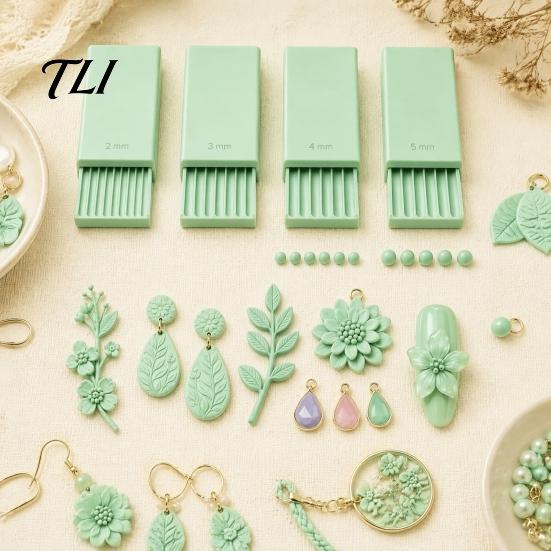 Mini Clay Mold 4Pcs/Set Gel Ball Makers, Polymer Rollers, 2mm 3mm 4mm 5mm Crafting Equipment Sphere Shaper Nail Art Bead Rollers for 3D Flowers,