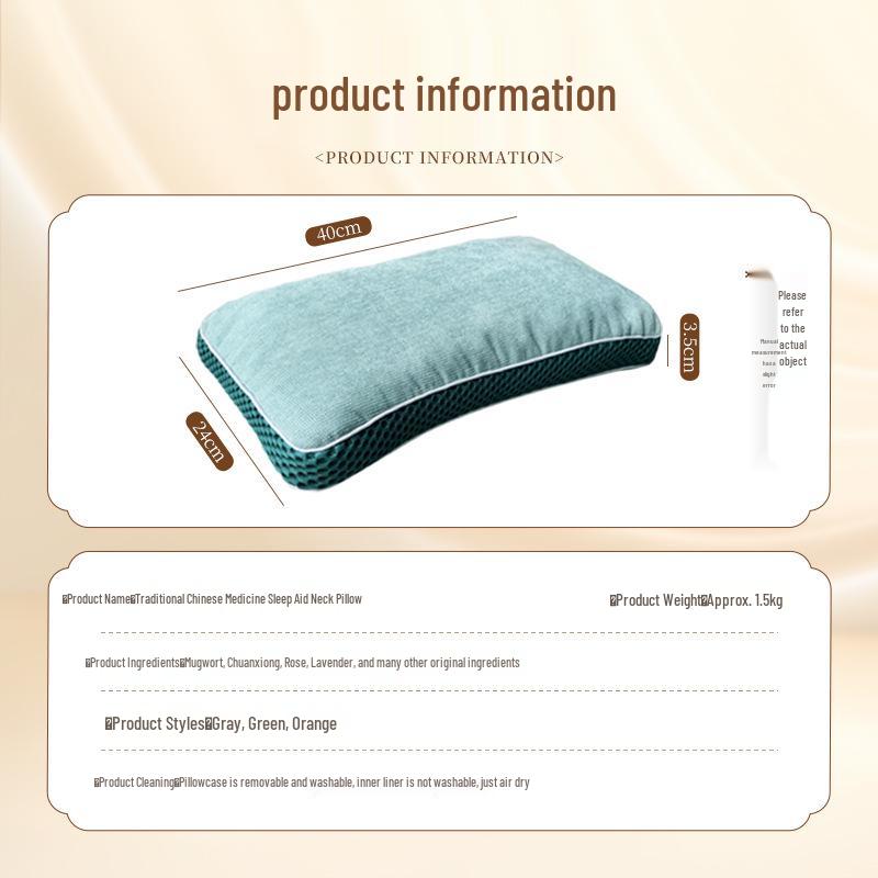Herbal Neck Support Pillow - Washable, Multicolor, Traditional Chinese Medicine for Cervical Spine and Sleep Health