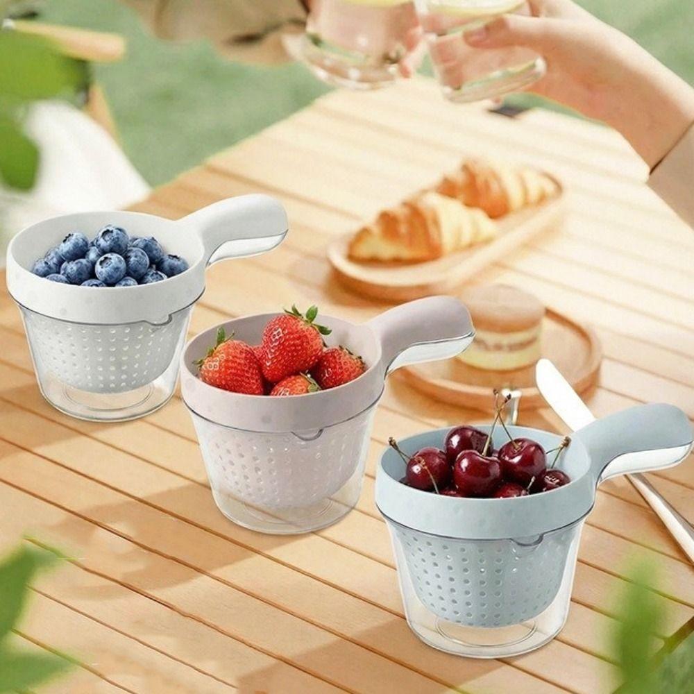 Detachable Drainage Basket 2 In 1 Fruit Washing Basket Portable Fruit Vegetable Basket  Household
