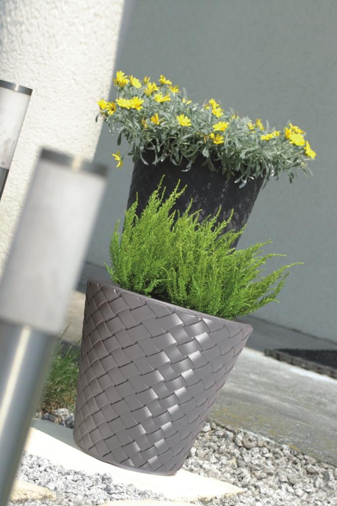 Matuba DBMT300 woven flowerpot with insert | Anthracite
