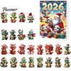 Holiday Hanging Ornaments Dragon Advent Calendars 2026, 24 Days Christmas Countdown Calendar with Surprise Gifts for Kids 2D Acrylic Ornaments,