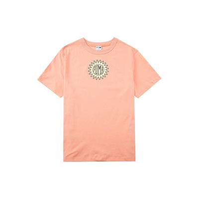 Downtown Graphic Fun Print Crew Neck Short Sleeve Drop Shoulder T-Shirt Men Tops Peach 535400-28