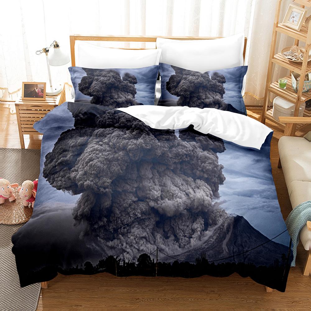 Volcanic Beding Set Single Twin Ful Quen King-Sized Dimensionsd Dimensions Desert Bed Linen Set Aldult Kid Bedrom Thre-piece Suits 3D Print Men
