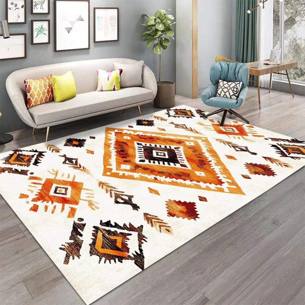 Bohemian Nordic Turkish Style Area Rug Non-Slip Carpet for Living Room Bedroom Sofa Home Decor Kids Floor Mat