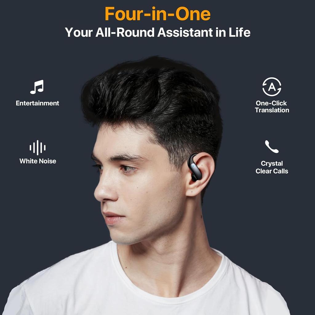 AI Translation Earbuds 144 Languages & Accents Translator Earphones 4 In 1 AI Bluetooth 5.4 Translating Headphone Support Playing Music Phone Calls