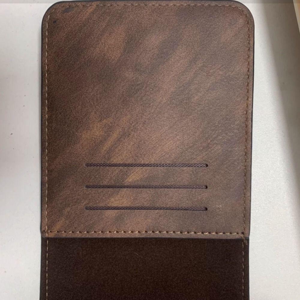 Zipper Business Wallet Solid Color Leather Coin Purse Card Bag Men's Wallet  Daily