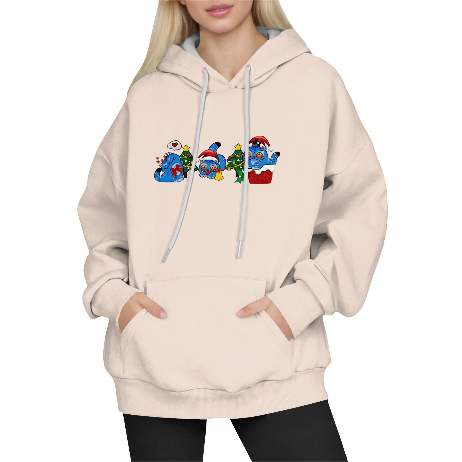 

Women s Fashion Long-Sleeve Pullover Hoodie with Fun Movie-Inspired Prints L